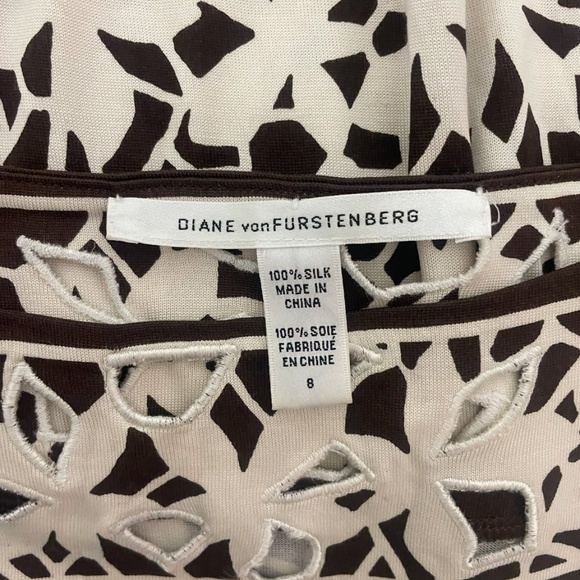 Diane Von Furstenburg Dress Womens 100% Silk Floral Mini Sheath Dress Sz 8 - Picture 9 of 11